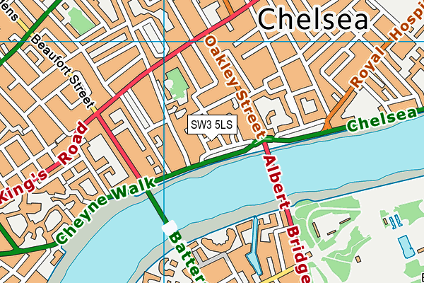 SW3 5LS map - OS VectorMap District (Ordnance Survey)