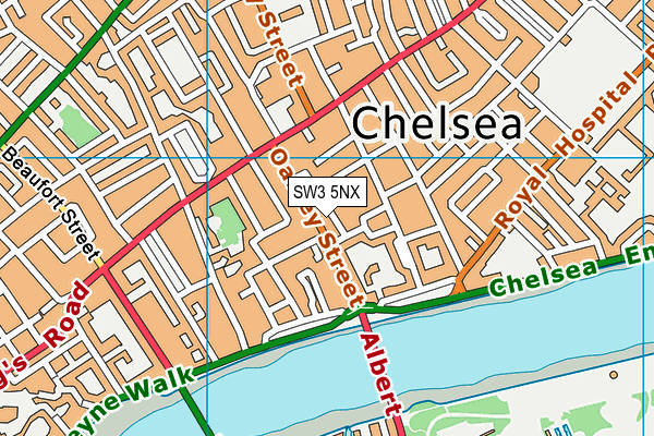 SW3 5NX map - OS VectorMap District (Ordnance Survey)