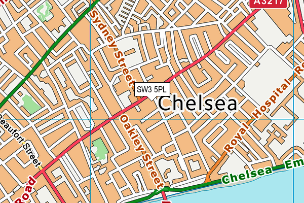 Chelsea Sports Centre map (SW3 5PL) - OS VectorMap District (Ordnance Survey)