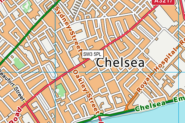 SW3 5PL map - OS VectorMap District (Ordnance Survey)