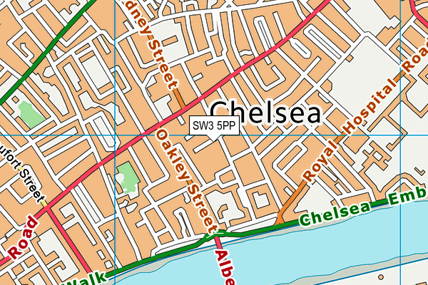 SW3 5PP map - OS VectorMap District (Ordnance Survey)