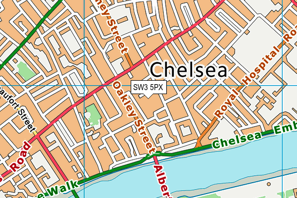 SW3 5PX map - OS VectorMap District (Ordnance Survey)