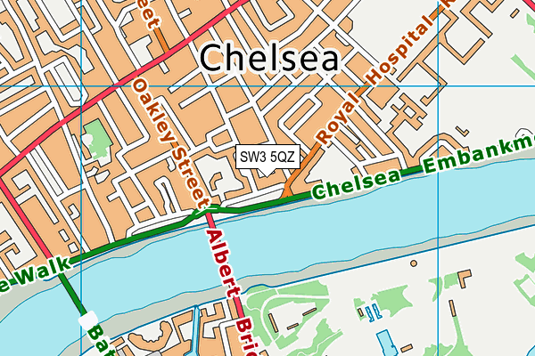 SW3 5QZ map - OS VectorMap District (Ordnance Survey)