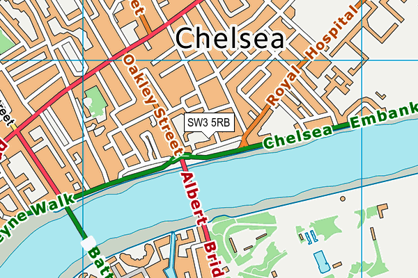 SW3 5RB map - OS VectorMap District (Ordnance Survey)