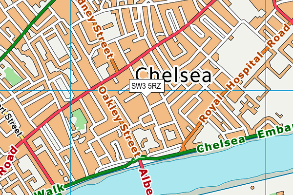 SW3 5RZ map - OS VectorMap District (Ordnance Survey)