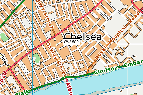 SW3 5SD map - OS VectorMap District (Ordnance Survey)