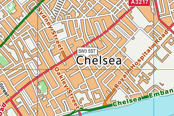 SW3 5ST map - OS VectorMap District (Ordnance Survey)