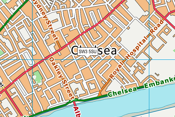 SW3 5SU map - OS VectorMap District (Ordnance Survey)