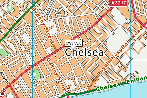 SW3 5SX map - OS VectorMap District (Ordnance Survey)