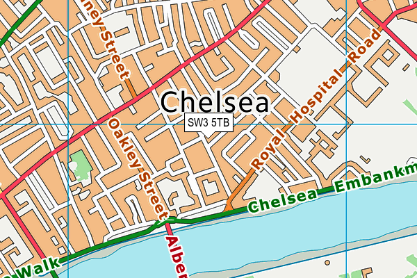 SW3 5TB map - OS VectorMap District (Ordnance Survey)