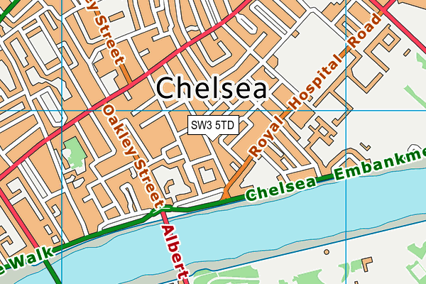 SW3 5TD map - OS VectorMap District (Ordnance Survey)