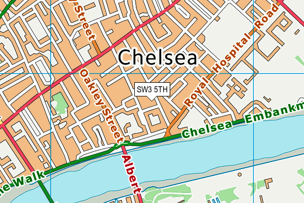 SW3 5TH map - OS VectorMap District (Ordnance Survey)