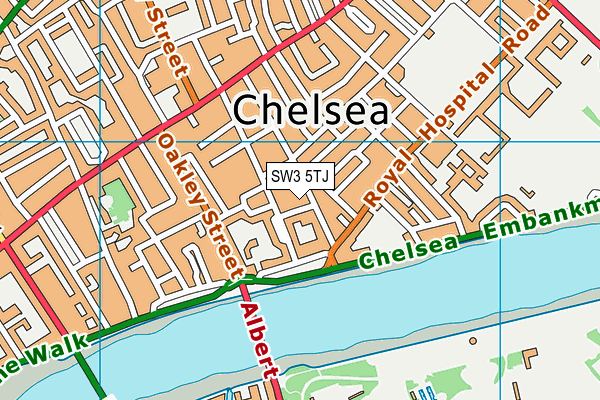 SW3 5TJ map - OS VectorMap District (Ordnance Survey)