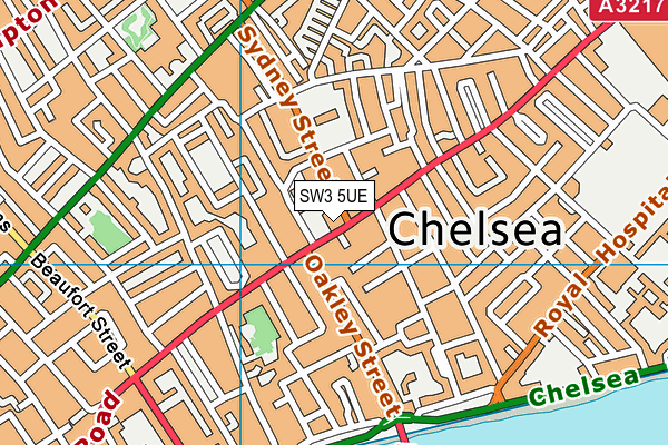 SW3 5UE map - OS VectorMap District (Ordnance Survey)