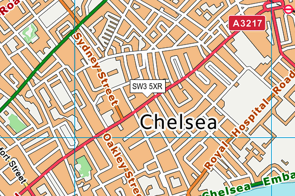 SW3 5XR map - OS VectorMap District (Ordnance Survey)