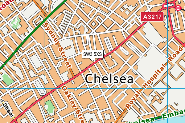 SW3 5XS map - OS VectorMap District (Ordnance Survey)