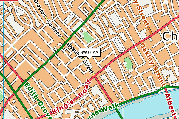 SW3 6AA map - OS VectorMap District (Ordnance Survey)