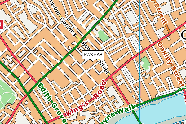 SW3 6AB map - OS VectorMap District (Ordnance Survey)