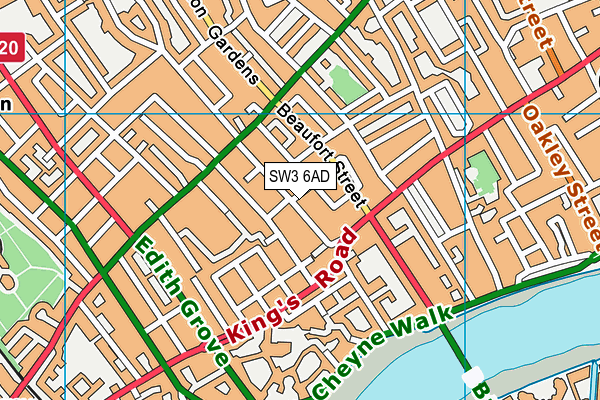 SW3 6AD map - OS VectorMap District (Ordnance Survey)