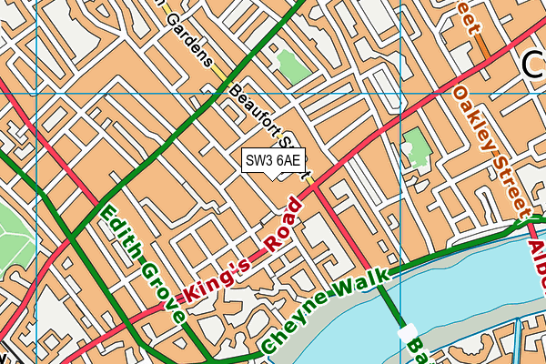 SW3 6AE map - OS VectorMap District (Ordnance Survey)