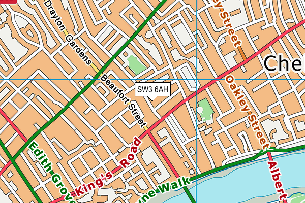 SW3 6AH map - OS VectorMap District (Ordnance Survey)