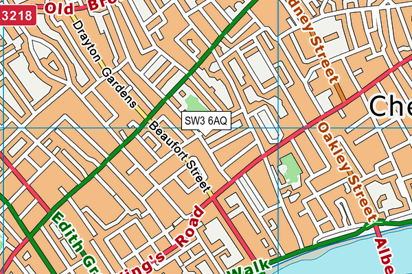 SW3 6AQ map - OS VectorMap District (Ordnance Survey)