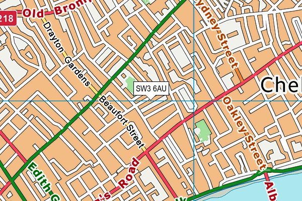 SW3 6AU map - OS VectorMap District (Ordnance Survey)