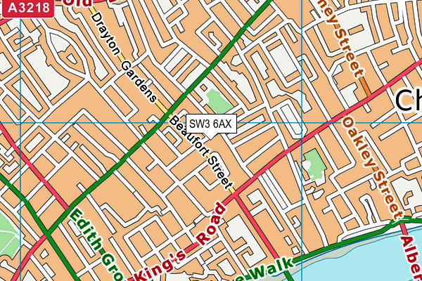 SW3 6AX map - OS VectorMap District (Ordnance Survey)