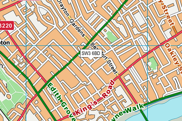SW3 6BD map - OS VectorMap District (Ordnance Survey)