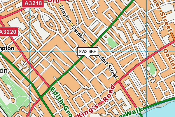 SW3 6BE map - OS VectorMap District (Ordnance Survey)