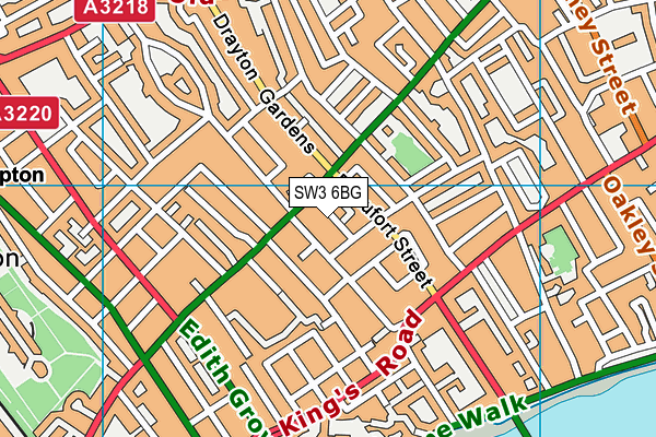SW3 6BG map - OS VectorMap District (Ordnance Survey)
