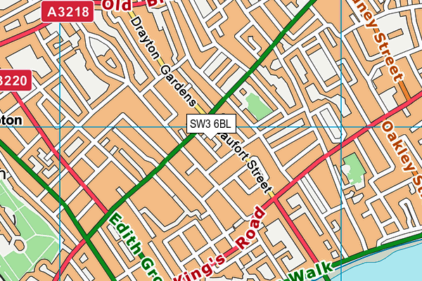 SW3 6BL map - OS VectorMap District (Ordnance Survey)