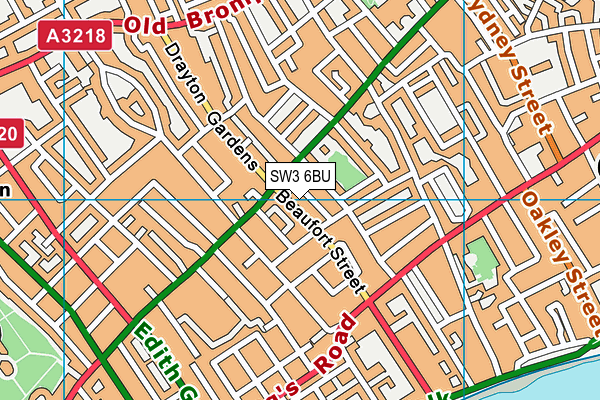 SW3 6BU map - OS VectorMap District (Ordnance Survey)