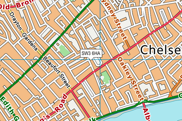 SW3 6HA map - OS VectorMap District (Ordnance Survey)