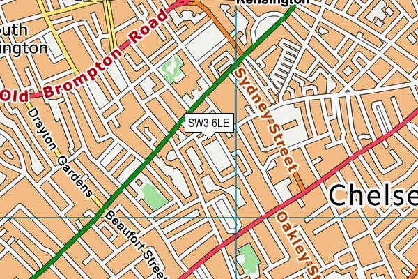 SW3 6LE map - OS VectorMap District (Ordnance Survey)