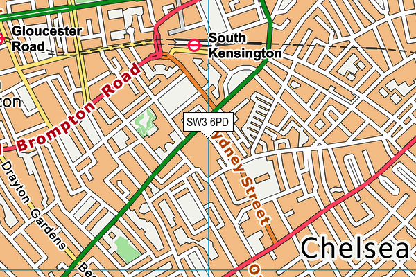 SW3 6PD map - OS VectorMap District (Ordnance Survey)