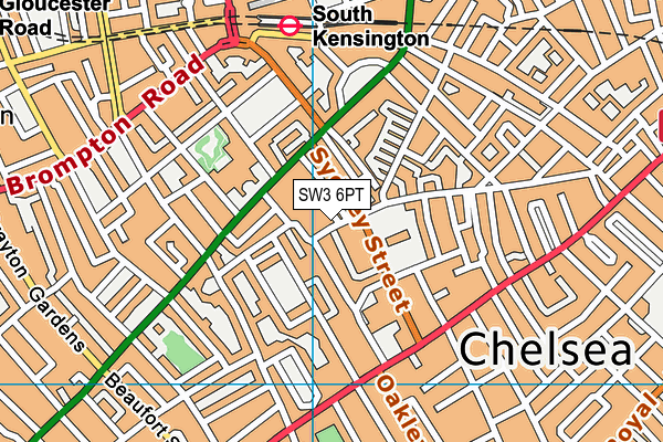 SW3 6PT map - OS VectorMap District (Ordnance Survey)