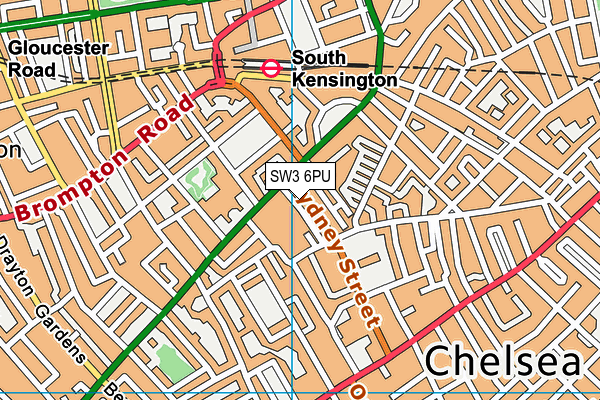 SW3 6PU map - OS VectorMap District (Ordnance Survey)