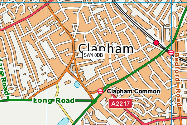 SW4 0DB map - OS VectorMap District (Ordnance Survey)