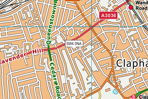 SW4 0NA map - OS VectorMap District (Ordnance Survey)