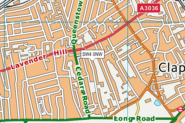 Map of 126 VICTORIA RISE SW4 LTD at district scale