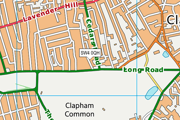 SW4 0QH map - OS VectorMap District (Ordnance Survey)