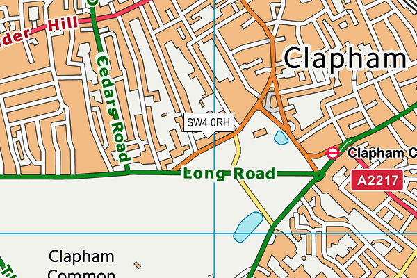 SW4 0RH map - OS VectorMap District (Ordnance Survey)