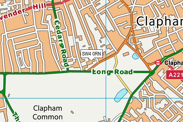 SW4 0RN map - OS VectorMap District (Ordnance Survey)