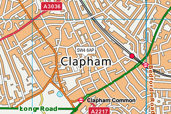 SW4 6AP map - OS VectorMap District (Ordnance Survey)