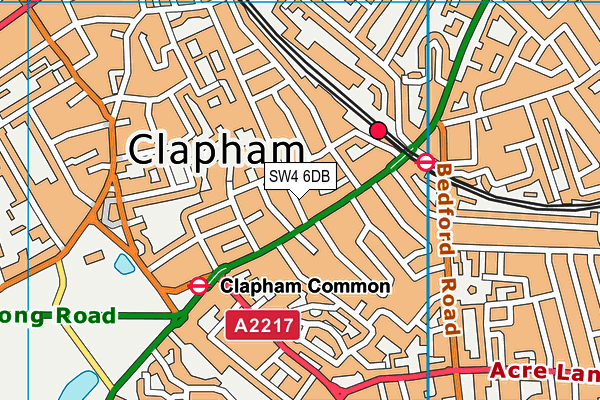 SW4 6DB map - OS VectorMap District (Ordnance Survey)