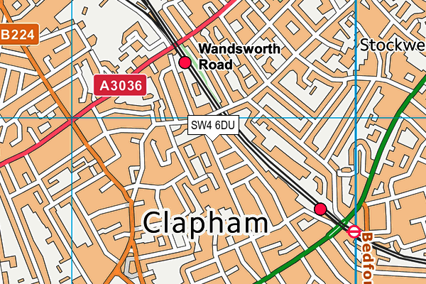 SW4 6DU map - OS VectorMap District (Ordnance Survey)