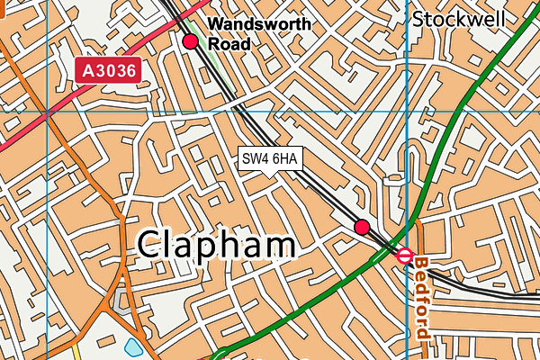 SW4 6HA map - OS VectorMap District (Ordnance Survey)