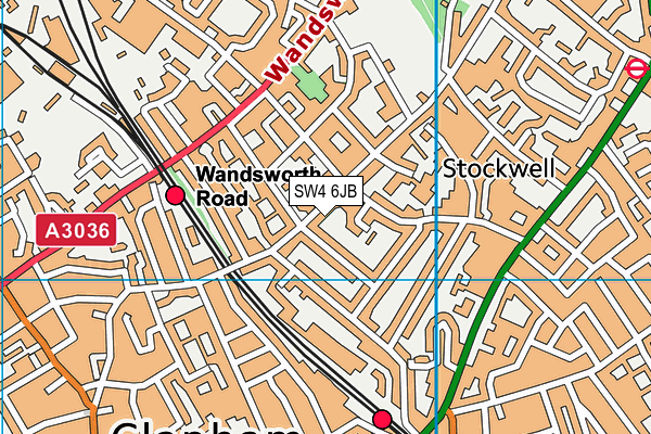 SW4 6JB map - OS VectorMap District (Ordnance Survey)