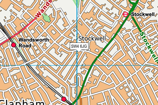 SW4 6JG map - OS VectorMap District (Ordnance Survey)